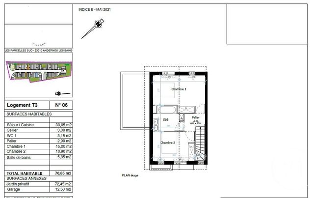 Afficher la photo en grand maison à vendre - 3 pièces - 70.85 m2 - ANDERNOS LES BAINS - 33 - AQUITAINE - Century 21 Immobellevue
