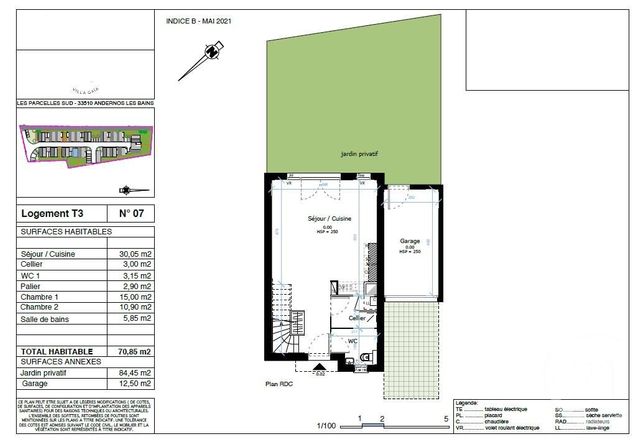 Afficher la photo en grand maison à vendre - 3 pièces - 70.85 m2 - ANDERNOS LES BAINS - 33 - AQUITAINE - Century 21 Immobellevue