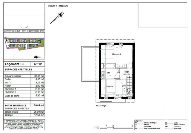 Afficher la photo en grand maison à vendre - 3 pièces - 70.85 m2 - ANDERNOS LES BAINS - 33 - AQUITAINE - Century 21 Immobellevue