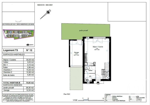 Afficher la photo en grand maison à vendre - 3 pièces - 70.85 m2 - ANDERNOS LES BAINS - 33 - AQUITAINE - Century 21 Immobellevue