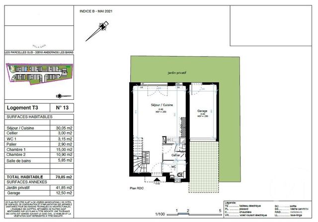 Afficher la photo en grand maison à vendre - 3 pièces - 70.85 m2 - ANDERNOS LES BAINS - 33 - AQUITAINE - Century 21 Immobellevue