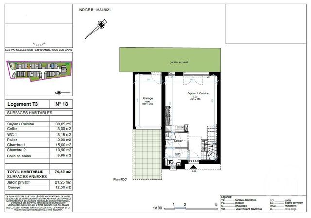 Afficher la photo en grand maison à vendre - 3 pièces - 70.85 m2 - ANDERNOS LES BAINS - 33 - AQUITAINE - Century 21 Immobellevue