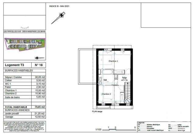 Afficher la photo en grand maison à vendre - 3 pièces - 70.85 m2 - ANDERNOS LES BAINS - 33 - AQUITAINE - Century 21 Immobellevue